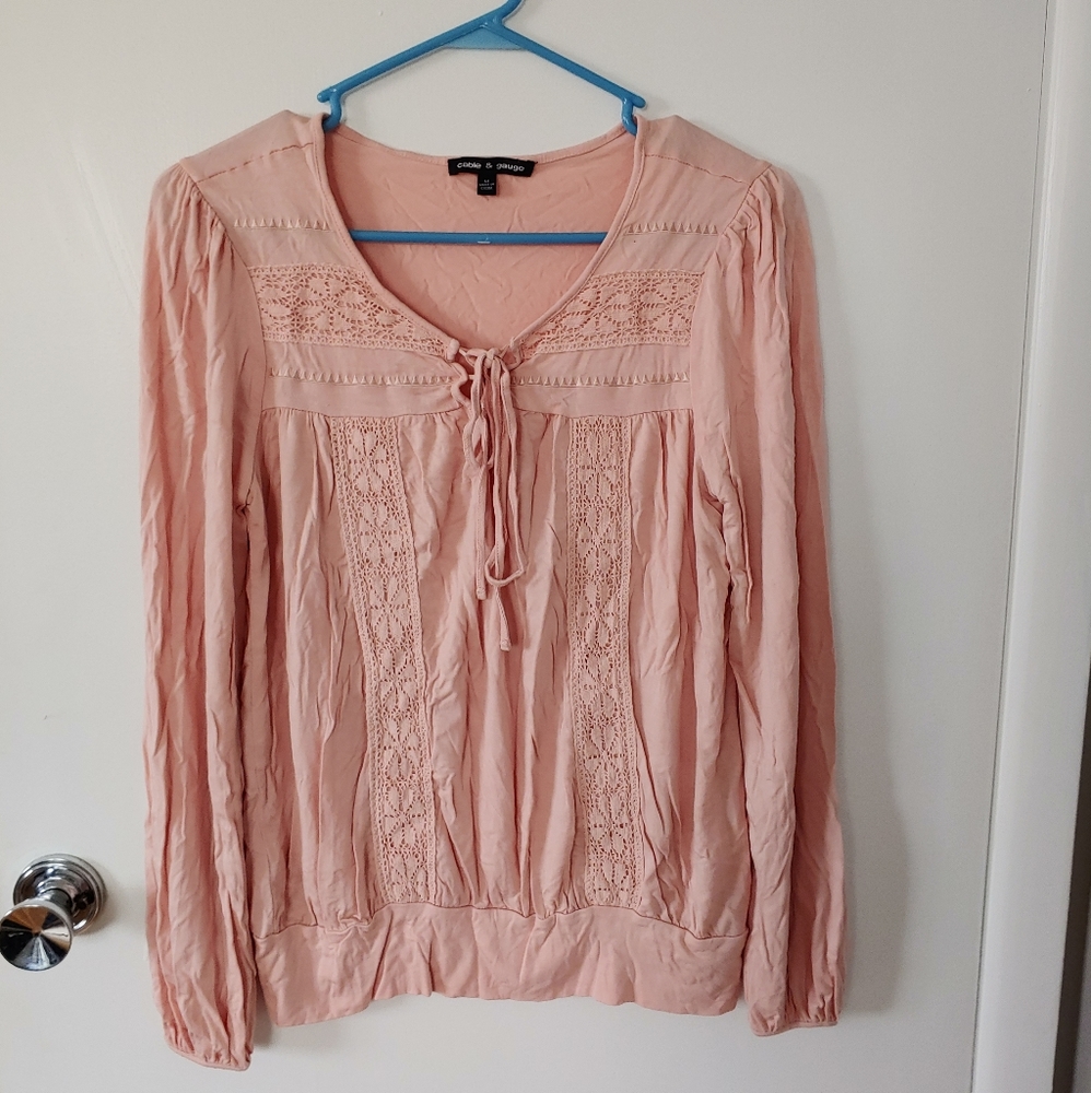 Peach long sleeve blouse